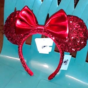 Disney Parks Red Minnie Sequined Ears